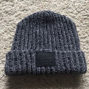 Black and White Speckled Cuffed Beanie